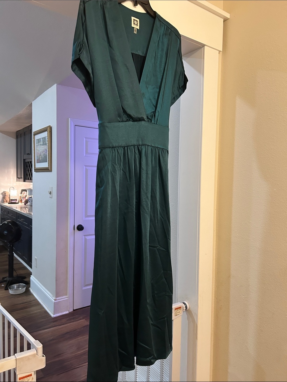 Anne Klein Deep Teal Wrap Maxi Dress